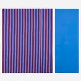 Alexander Girard, Millerstripe and blue Polynit fabrics