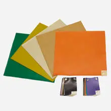 Herman Miller, collection of Concentric Circles and Naugahyde samples, c. 1965, embossed Naugahyde, fabric-backed vinyl, elastic-backed vinyl