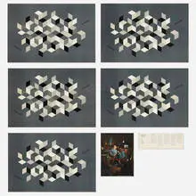 Herman Miller posters, set of six and ephemera by Stephen Frykholm, 1971, offset color lithograph, sold Sep 2019
