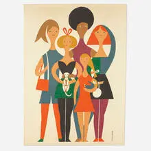 Alexander Girard, Girls Environmental Enrichment Panel, 1972, screenprinted cotton