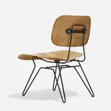 Hobart Wells, Hairpin lounge chair, 1951, enameled steel, canning embedded in fiberglass, rubber