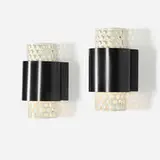 Lightolier, sconces, pair, c. 1955, enameled aluminum