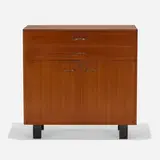 cabinet, model 4626 by George Nelson & Associates, 1946, walnut, lacquered wood, chrome-plated brass, sold Sep 2019