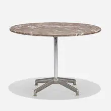 table, model 66354 by Alexander Girard, c. 1965, marble, cast aluminum, chrome-plated steel, sold Sep 2019