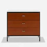 Steelframe cabinet by George Nelson & Associates, 1950, enameled steel, walnut, laminate, chrome-plated aluminum, sold Sep 2019
