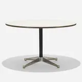 Aluminum Group dining table by Charles and Ray Eames, c. 1964, laminate, cast aluminum, enameled steel, rubber, sold Sep 2019