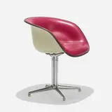 Charles and Ray Eames, La Fonda chair, 1961, molded fiberglass, vinyl, chrome-plated aluminum, rubber