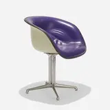 Charles and Ray Eames, La Fonda chair, 1961, molded fiberglass, vinyl, cast aluminum, rubber