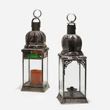 Folk Art, lanterns from Textiles & Objects, pair
