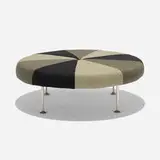 Alexander Girard, ottoman, model 66332, 1967, upholstery, cast aluminum