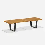 slat bench, model 4690 by George Nelson & Associates, 1946, maple, lacquered wood, sold Sep 2019