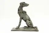 Bob Crutchley, Untitled, Bob Crutchley (b.1943) Sitting dog bronze with green patina