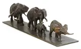 Terry Owen Matthews, Untitled, Terry Owen Matthews (b.1931) a bronze group of four elephants