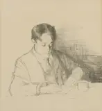 William Rothenstein, Untitled, Portrait of Lawrence Binyon lithograph image 27.5 x 24.5cm
