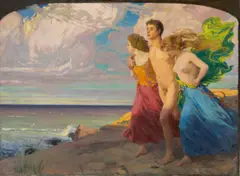Ludwig von Hofmann, Frühlingssturm, 1894, Öl auf Leinwand