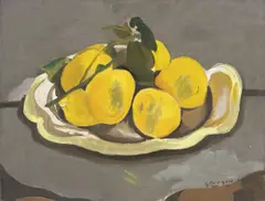 Les Citrons by Georges Braque, 1952, Öl auf Leinwand, sold Dec 2022