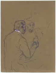 Henri de Toulouse-Lautrec, Snobisme ou Chez Larue, 1897, Öl auf braunem Karton