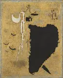 Willi Baumeister, Safer 6, 1953, Öl mit Kunstharz und Sand auf Rupfen auf Hartfaser