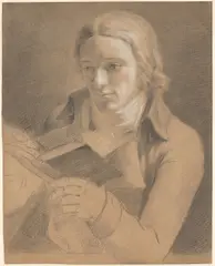Philipp Otto Runge, Bildnis Friedrich Perthes, 1799, Kreide, weiß gehöht, auf braunem Papier