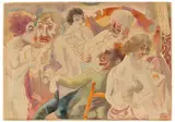George Grosz, Nächtliche Szene, Berlin, 1925, Aquarell, Sepia und Tusche auf Velin, auf Karton aufgezogen