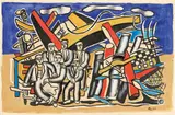 Fernand Léger, Les constructeurs (marine), 1953, Gouache auf Papier