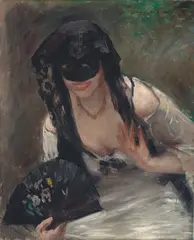 Lovis Corinth, Maske im weißen Kleid“ (Charlotte Berend), 1902, Öl auf Leinwand