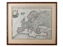 G. Valek, Map of Europe, Before 1707, Coloured copper engraving, paper