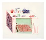 David Hockney, In a Chiaroscuro (from The Blue Guitar Series), 1976-1977, Color etching, softground etching, and aquatint on Inveresk mould-made paper