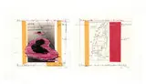 Christo, Surrounded Islands (Project for Biscayne Bay, Greater Miami, Florida) (Part I and II), 1987, Part I: Photograph with collotype, color screenprint, and collage on 350g Fabriano paper; Part II: Collotype and screenprint with collage, pink woven polypropylene fabric, and masking tape on 350g Fabriano paper