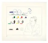 David Hockney, The Poet (from The Blue Guitar Series), 1976-1977, Color etching and aquatint on Inveresk mould-made paper