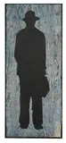 Jonathan Borofsky, Man with a Briefcase No. 3274682, 1990, Unique woodcut with collage on handmade paper