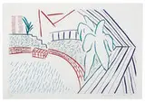 David Hockney, My Pool and Terrace (from Eight by Eight to Celebrate the Temporary Contemporary), 1983, Etching and aquatint on paper