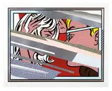 Roy Lichtenstein, Reflections on a Conversation (from Reflections), 1990, Lithograph, screenprint, woodcut, and metalized PVC collage with embossing on mold-made Somerset paper