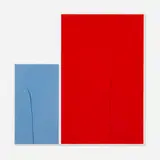 Kate Shepherd, Blue + Red, Two Grasses, Repel, 2000-01, graphite transfer on screenprint
