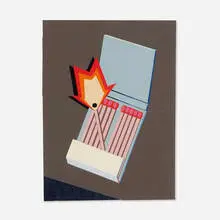 Nick Doyle, We Didn't Start the Fire, 2018, denim, paper and colored pencil on paper
