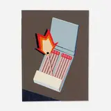Nick Doyle, We Didn't Start the Fire, 2018, denim, paper and colored pencil on paper