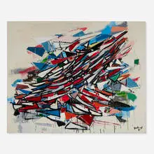 Robert Goodnough, Upward Lift with Red, 1984, oil and acrylic on canvas
