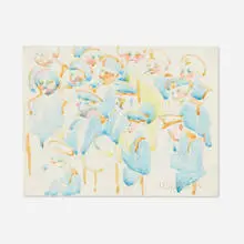 Marching Band by Neil Welliver, watercolor on paper, sold Jun 2024