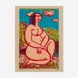 Josef Zenk, Lisa, woodcut in colors