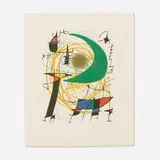 Plate 7 (from the Joan Miró Lithographs I portfolio) by Joan Miró, 1974, lithograph in colors on Arches, sold Jun 2024