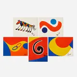 Alexander Calder, Five works from the Flying Colors portfolio, 1974, lithograph in colors