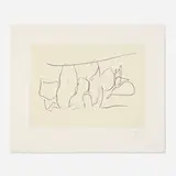 Mexico City Personages III (from the Octavio Paz suite) by Robert Motherwell, 1987, lithograph with Chine appliqué on Arches and Japanese Yame handmade, sold Jun 2024