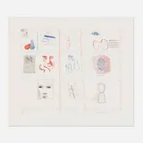 David Hockney, Franco-American Mail (from The Blue Guitar portfolio), 1976-77, etching and aquatint in colors on Inveresk