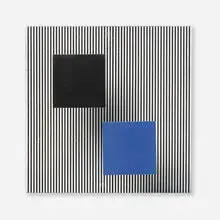 Dos cuadraditos by Jesús Rafael Soto, 1974, screenprint on wood, painted metal, sold Jun 2024