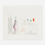 David Hockney, A Tune (from The Blue Guitar portfolio), 1976-1977, etching and aquatint in colors on Inveresk