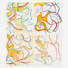 Willem de Kooning, Quatre Lithographies, 1986, lithograph in colors