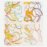 Willem de Kooning, Quatre Lithographies, 1986, lithograph in colors