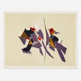 Burhan Doğançay, Untitled (from the Ribbon Series), c. 1978, lithograph in colors
