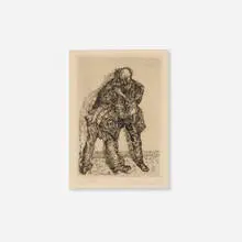Le Combat by James Ensor, 1896, etching on Japan, sold Jun 2024