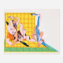 Laid Up by Christina Quarles, 2020, screenprint in colors on Somerset, sold Jun 2024